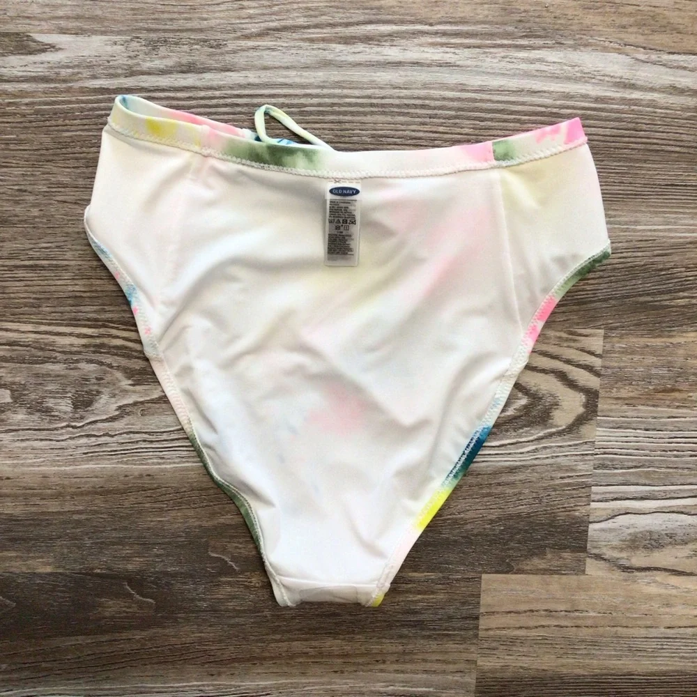 Old Navy The Tie Up French Multi Tie Dye Bikini Bottom Small NWT